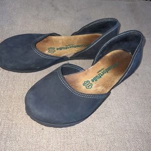 Comfortfusse Comfortfuße Black Suede Cork Slip On dorsay Shoes Women 39 EU 8 US